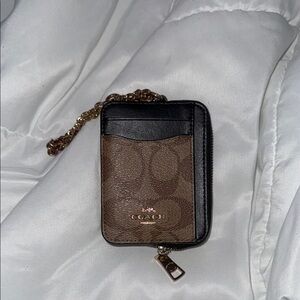 Coach Brown and Black Card Holder